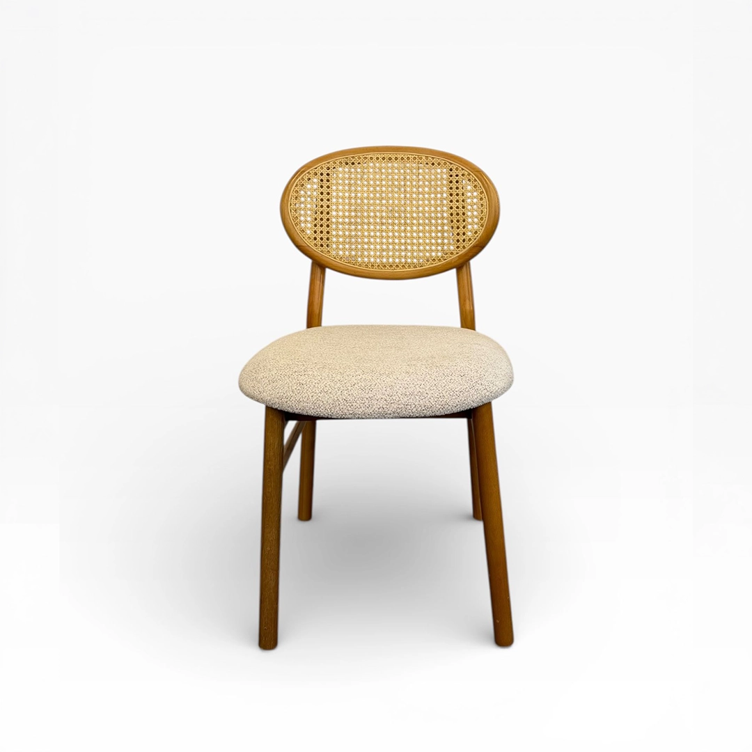 Miami Ahşap Sandalye | Hasır Detaylı Modern Yemek Sandalyesi